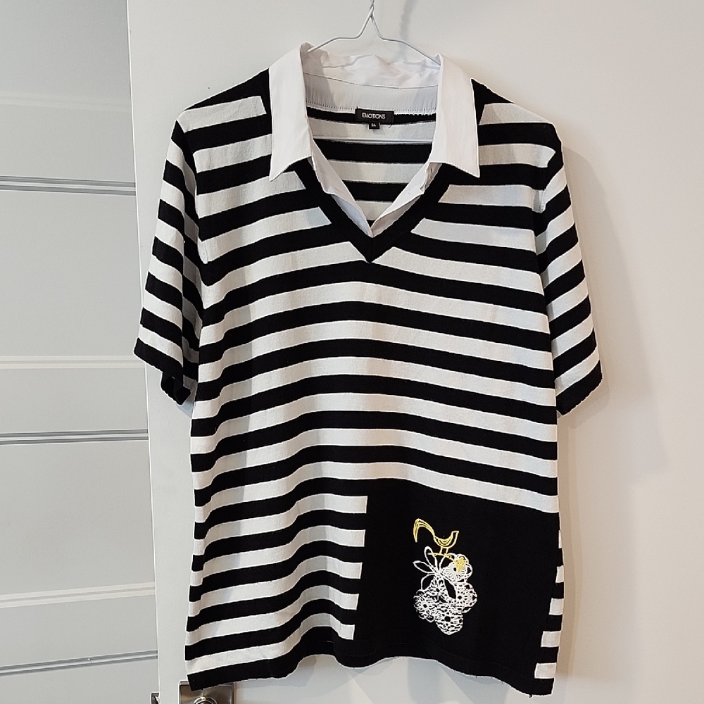 Black and White Striped Shirt